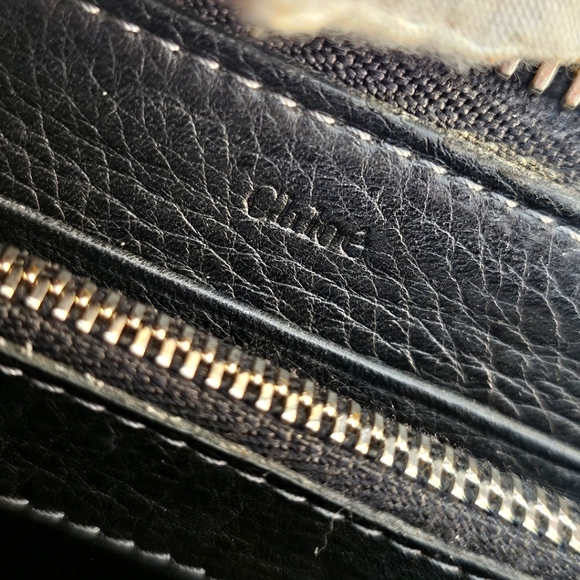 Chloe Paddington Leather Black Gold Full Zip Long Wallet W/ Working Padlock Key - Picture 5 of 16